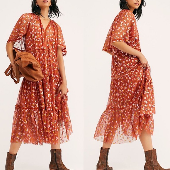 Free People Dresses & Skirts - Free People Practical Magic Midi Dress NWOT